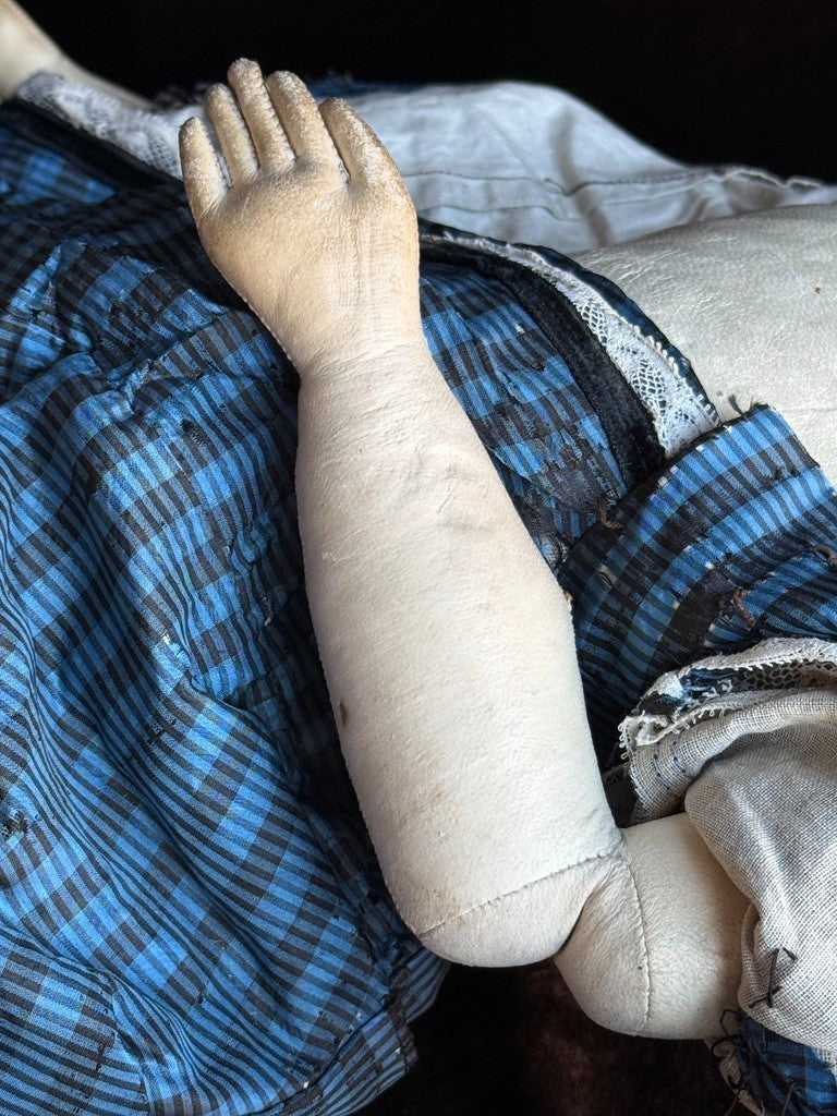 Grand Size Antique French Eugene Barrois (?) Bisque Head Fashion Poupee Doll