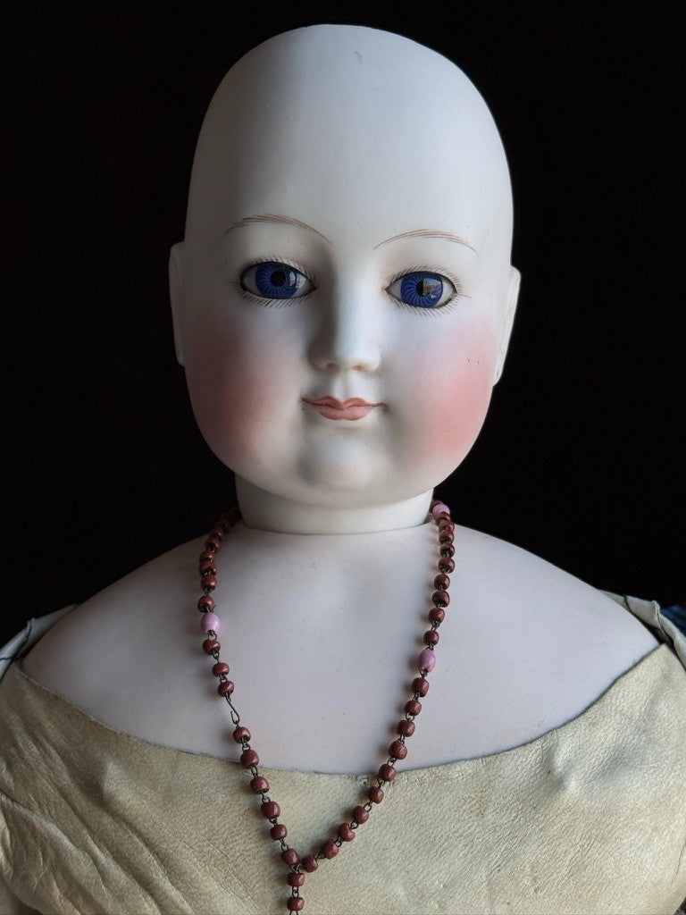 Grand Size Antique French Eugene Barrois (?) Bisque Head Fashion Poupee Doll