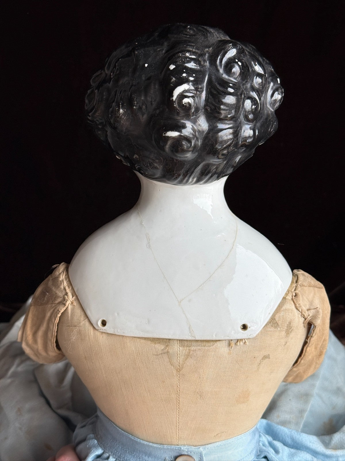 Rare Large Antique German 28” Dolly Madison China Head Doll