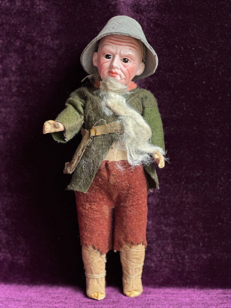 Very Rare 10” Antique German Cuno Otto Dressel "Old Rip" Character Bisque Doll