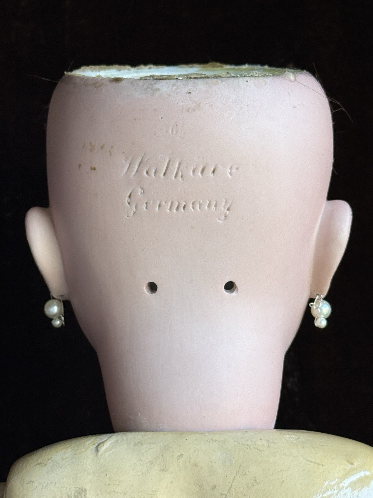 Large Antique German 30” Walkure Doll Bisque Head Composition Body