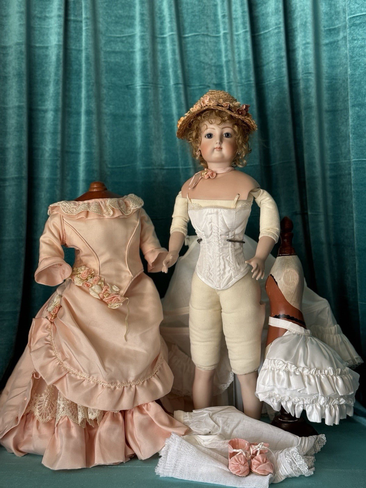 Vintage Artist Porcelain 20” Reproduction of Antique French Fashion FG Doll