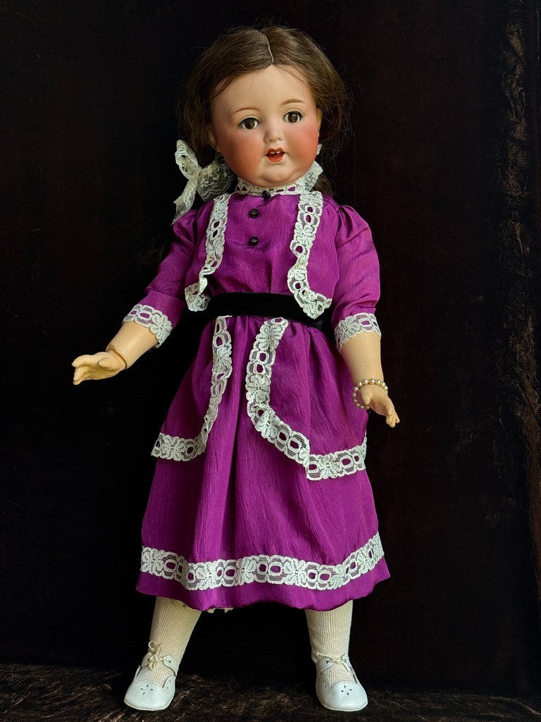Antique German 25” Armand Marseille 996 Bisque Socket Head Toddler Doll