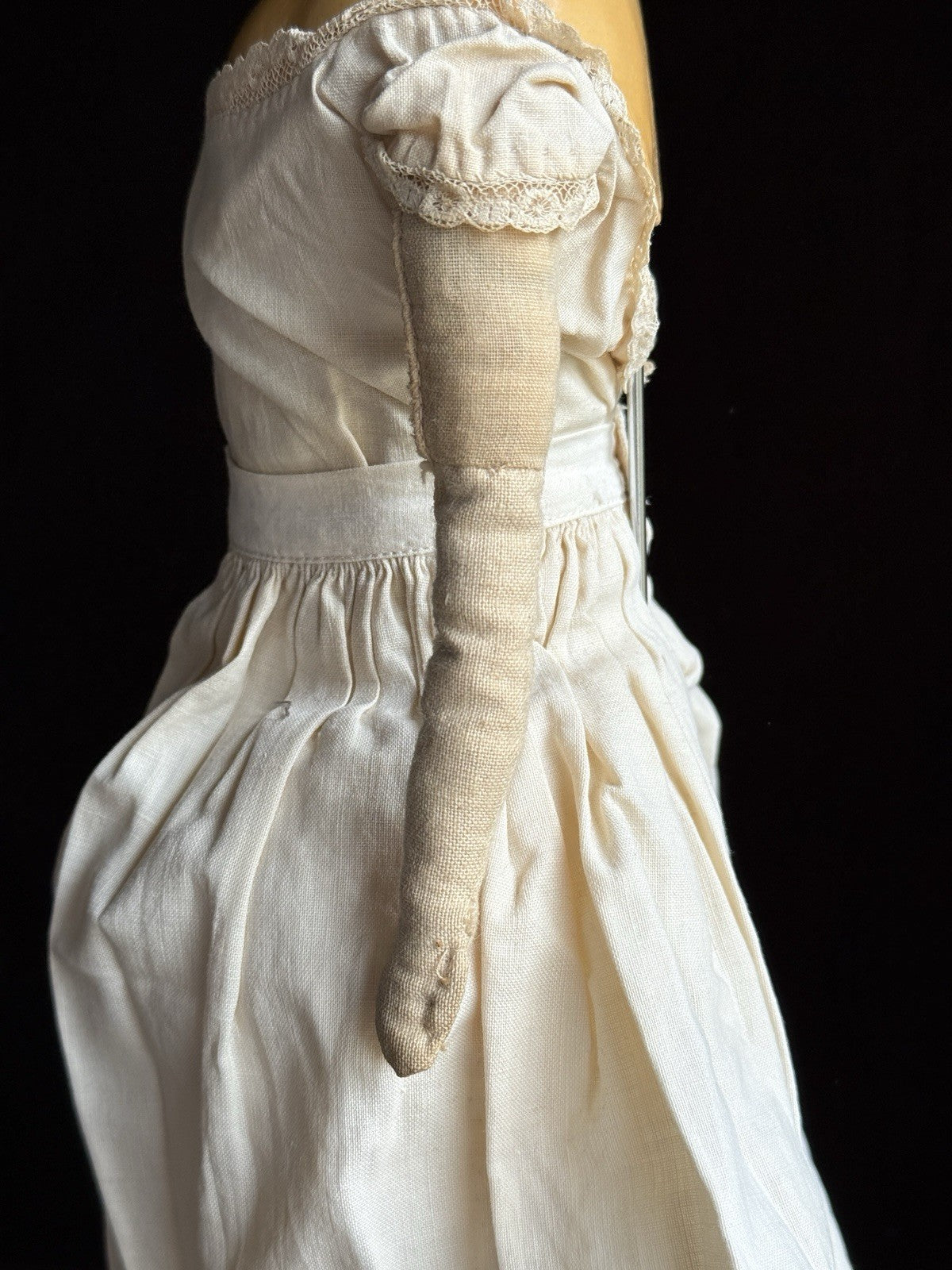 Antique German 20.5” Papier Mache Shoulder Head Cloth Body Doll