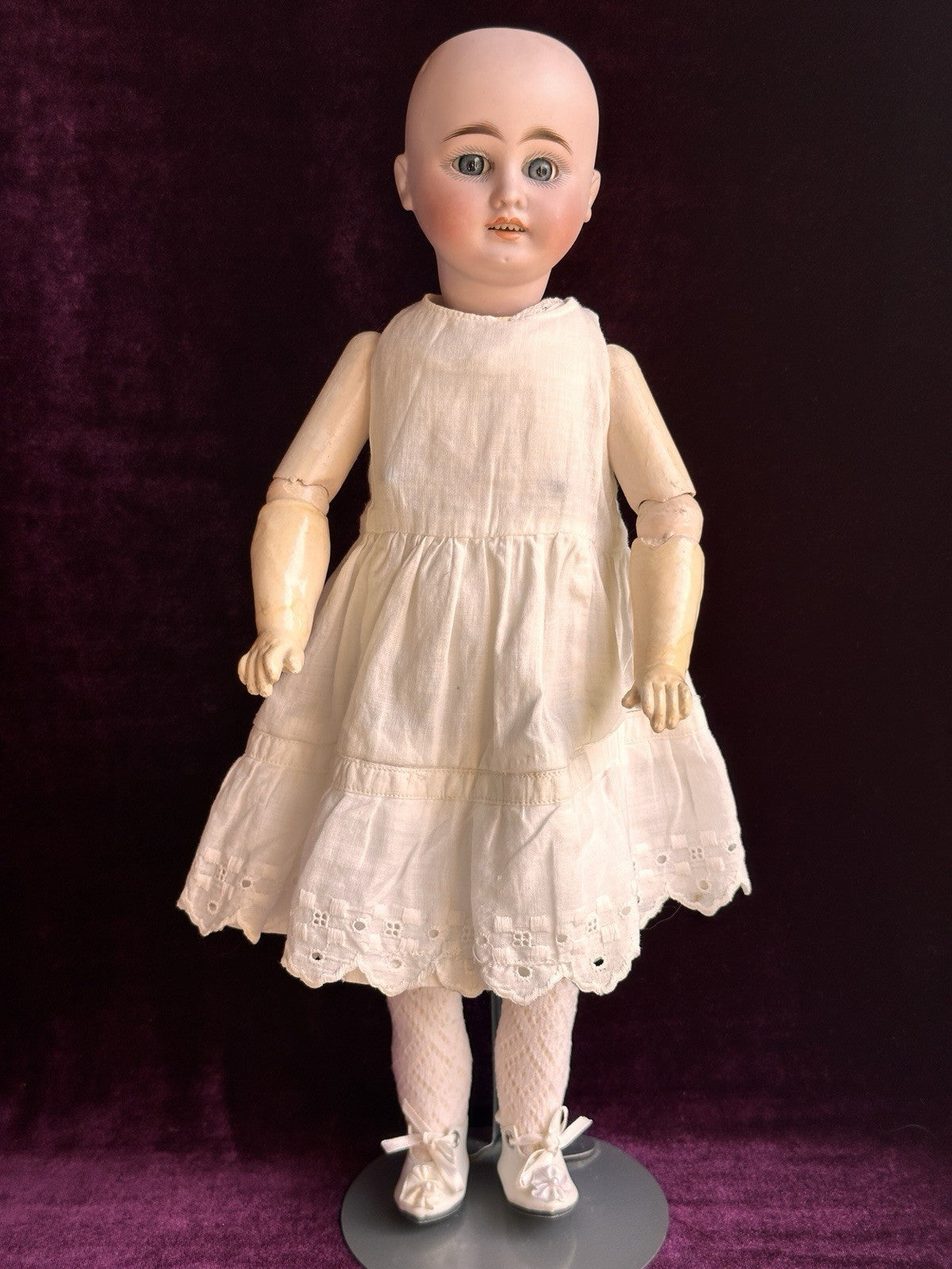 Antique German 15” Gebruder Kuchelnanz 44 DEP Bisque Head Doll