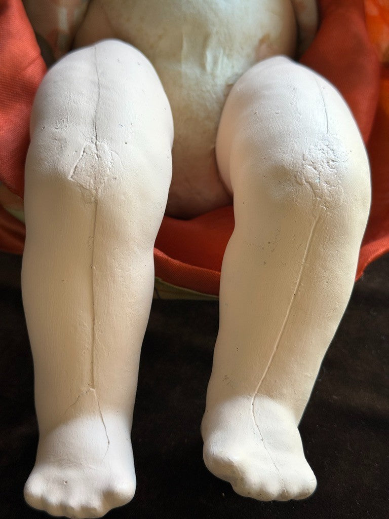 Antique Japanese 17.5” Ichimatsu Gofun Oriental Baby Doll