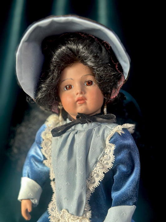 Vintage All Porcelain Reproduction of Antique French Bru Jne 13” Doll