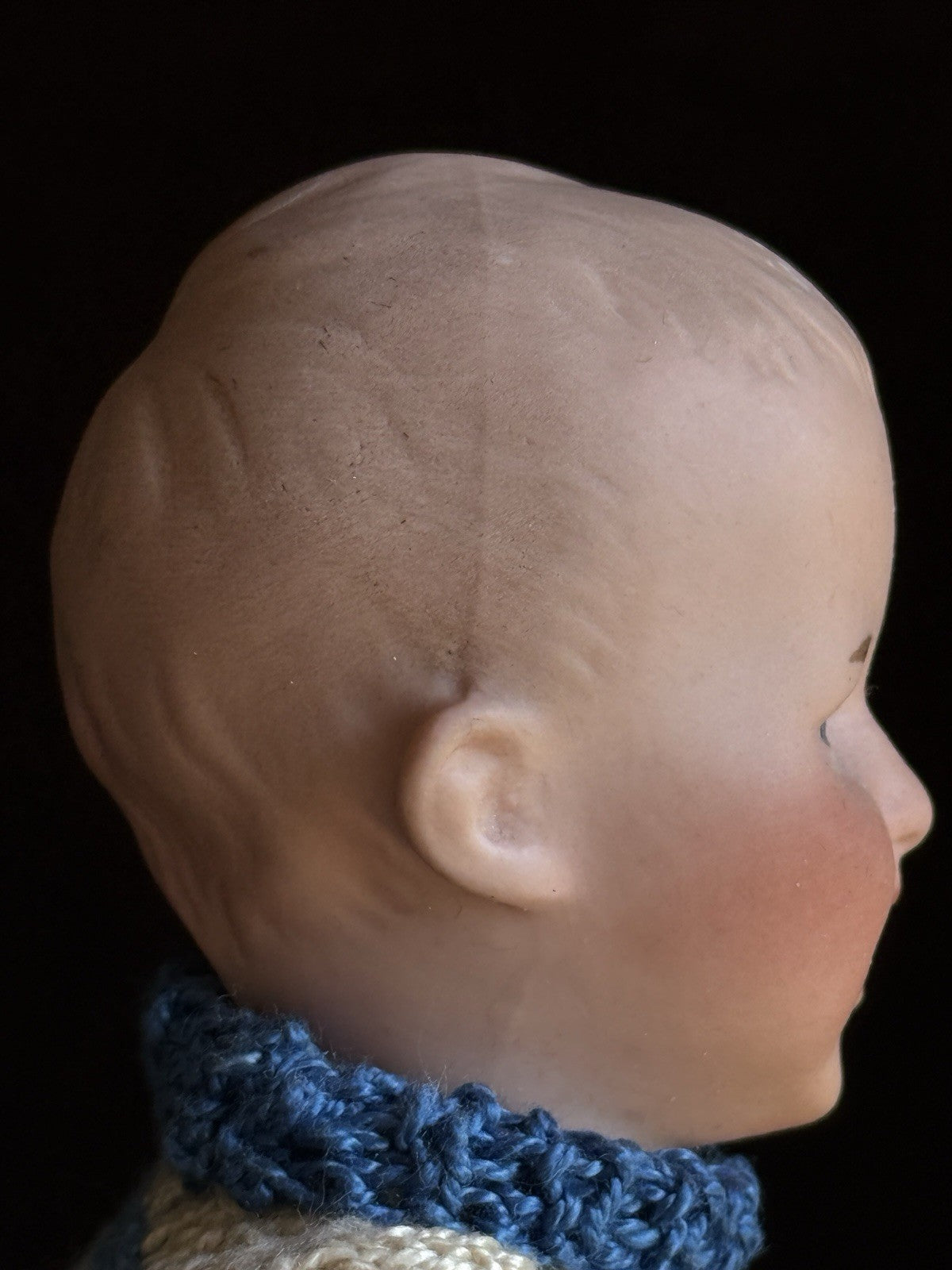Antique German 8” Gebruder Heubach Bisque Head Character Baby Boy Doll