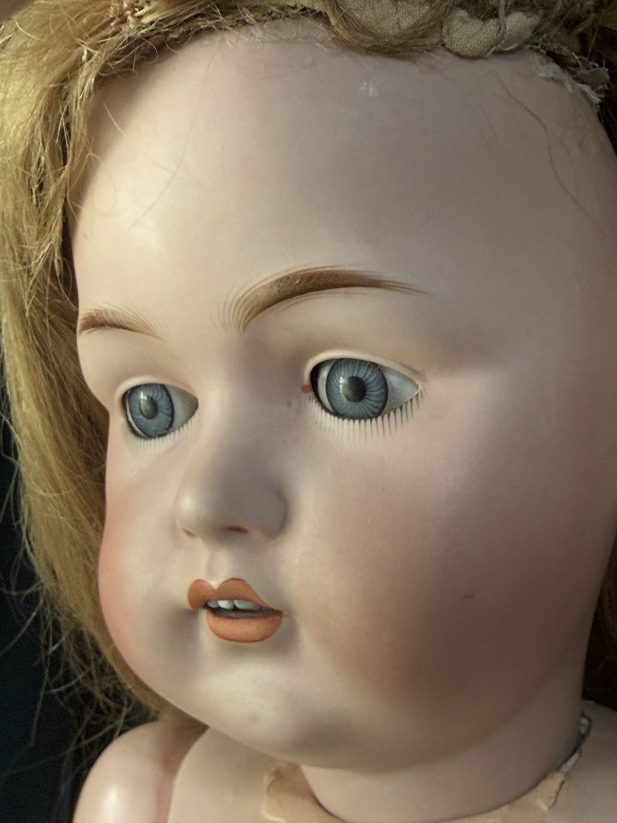 Antique German 29” Kestner 214  Child Doll Bisque Head Composition Body