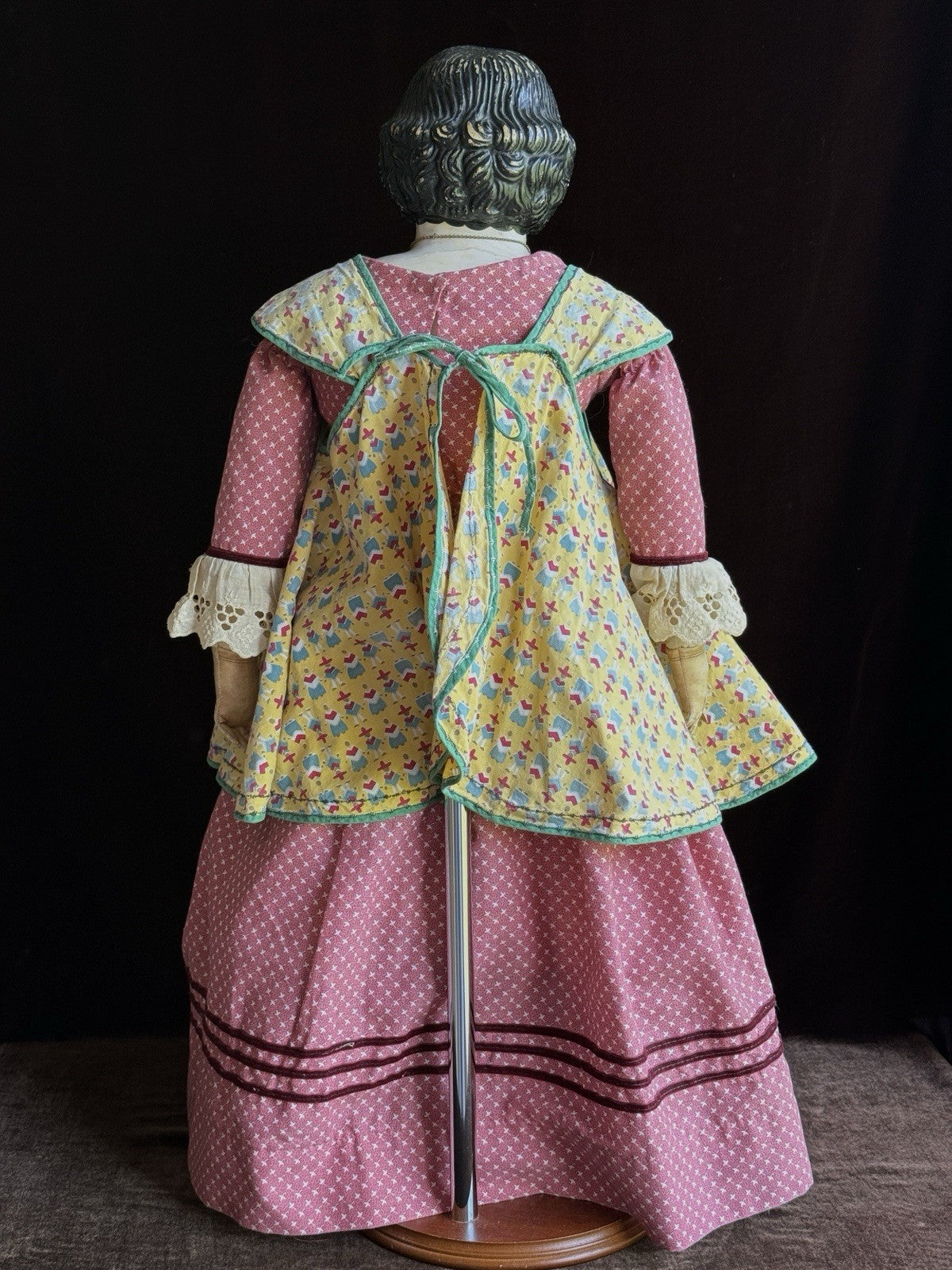Large Antique American 28” Greiner Papier Mache Head #10 Doll Original Label