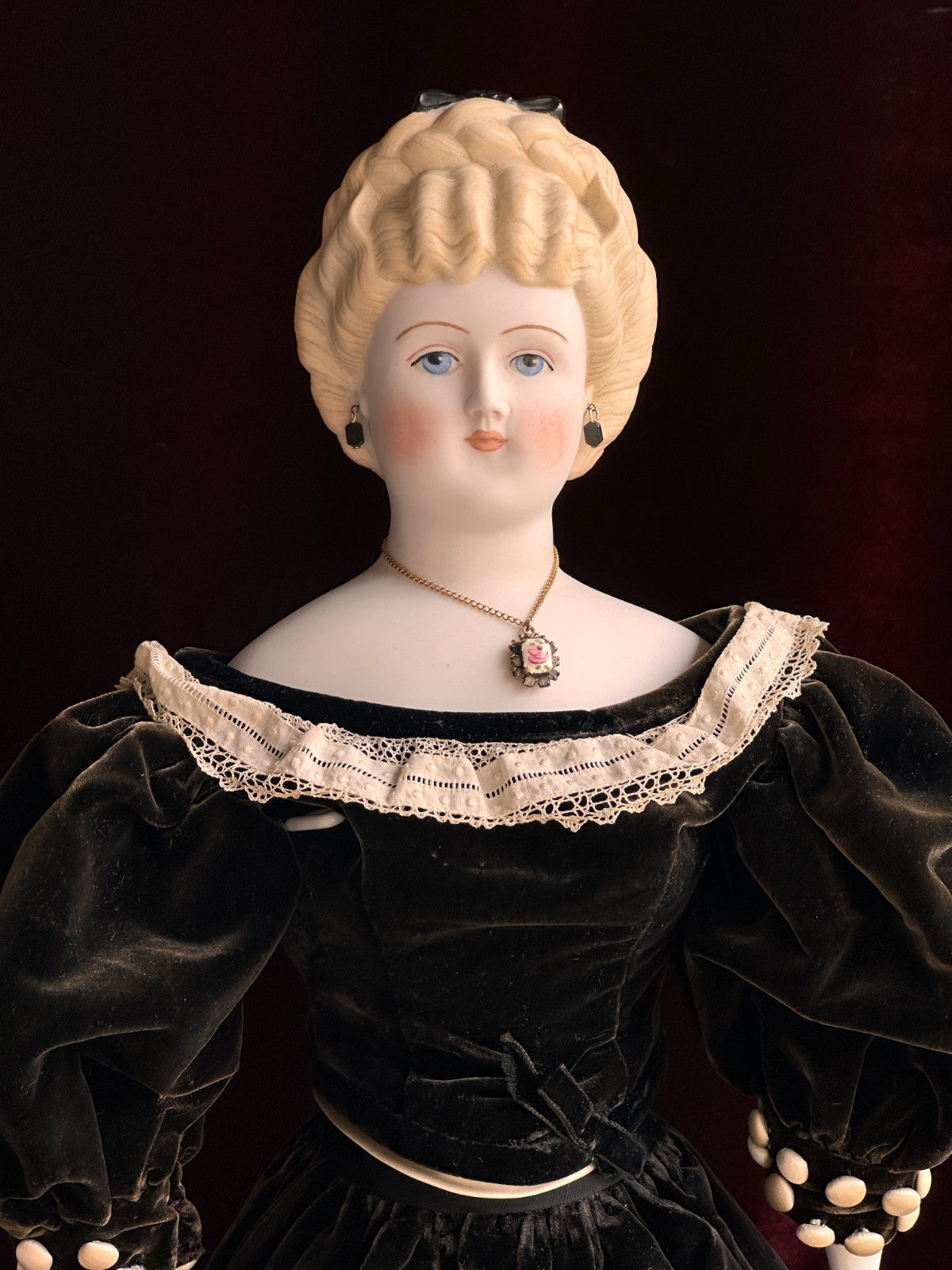 Vintage Porcelain 22” Signed Emma Clear Parian China Doll