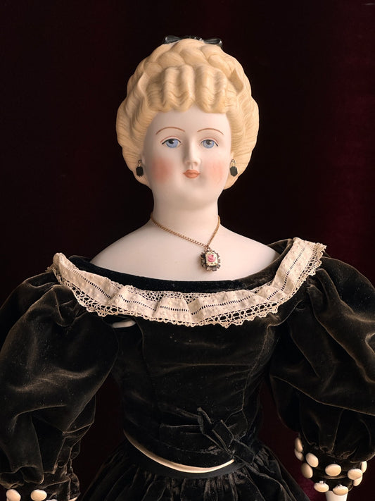 Vintage Porcelain 22” Signed Emma Clear Parian China Doll