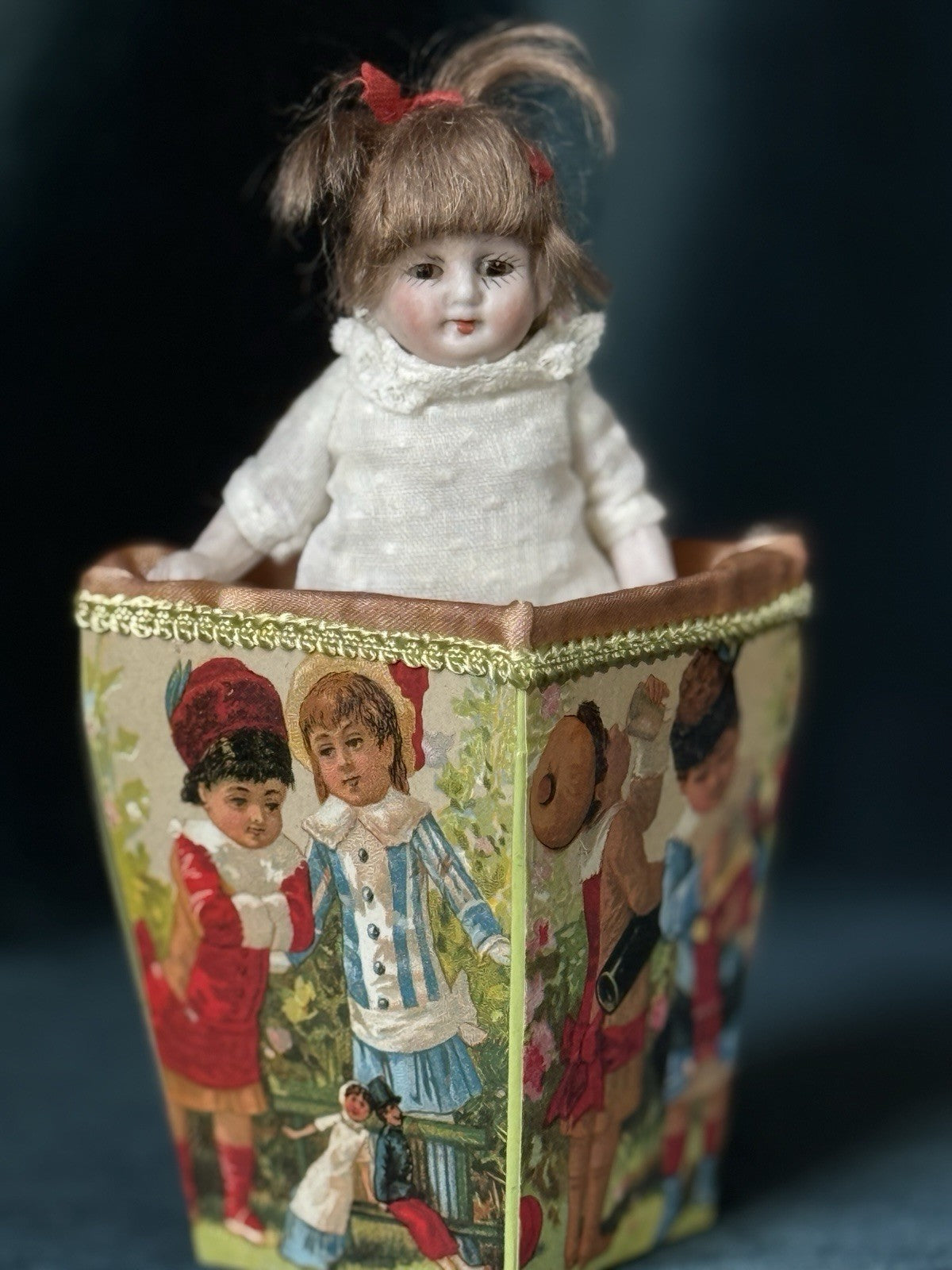 Antique German 4 1/2” All Bisque Mignonette Dollhouse Doll Mold 8491