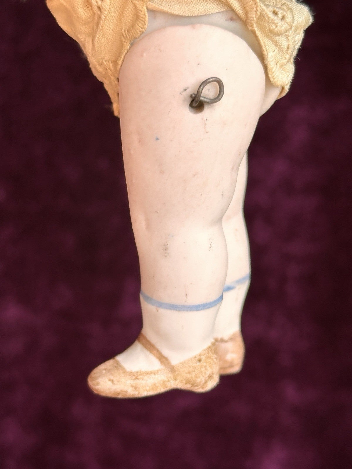 Antique German 5.125” All Bisque Limbach P. 23 Nancy Type Mignonette Doll