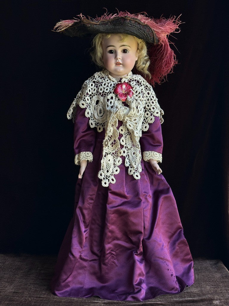 Antique German 26” Early Kestner Alphabet Turned Head Bisque Shoulder Head Doll