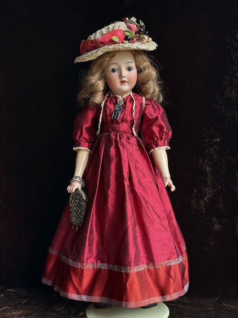 Antique German 26” Gebrüder Ohlhaver Revalo 10727 Bisque Head Lady Body Doll