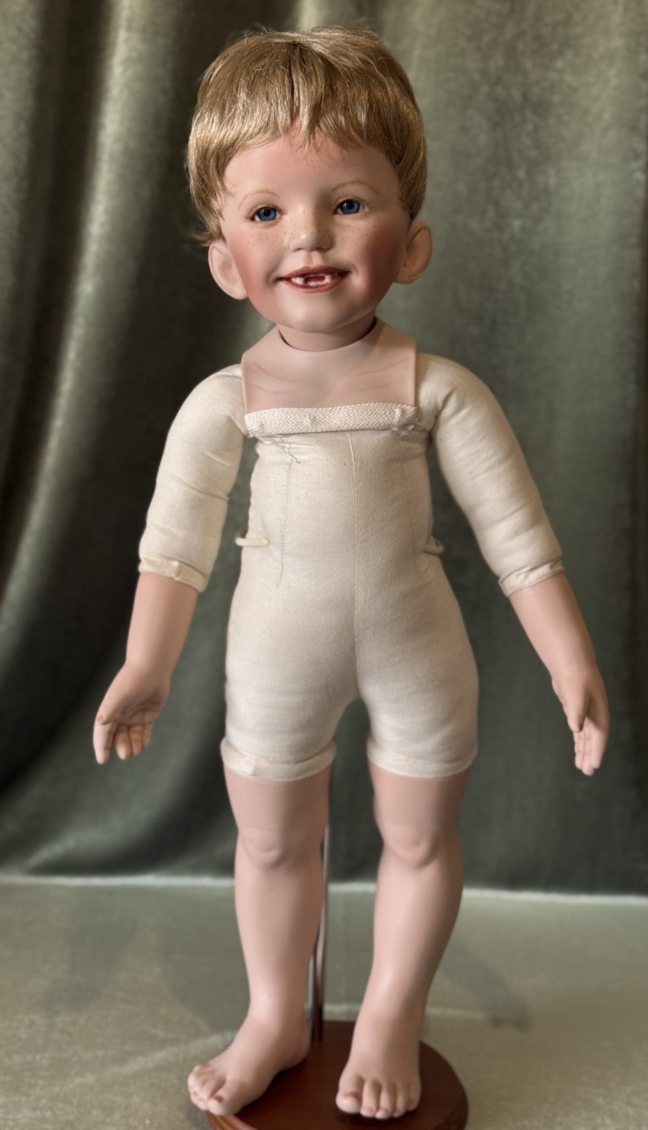 Artist Reproduction Of Porcelain 26” Doll “Tom Sawyer” by Donna Rubert Mold