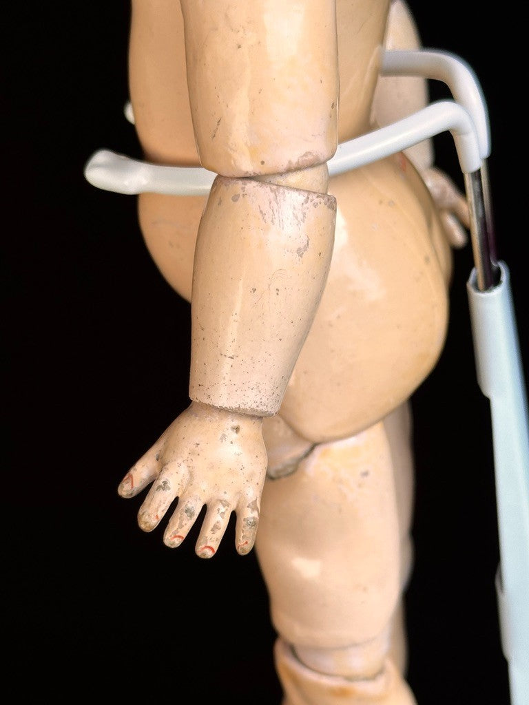 Antique German 12” Kestner 143 Bisque Head Doll with Trunk and Extras