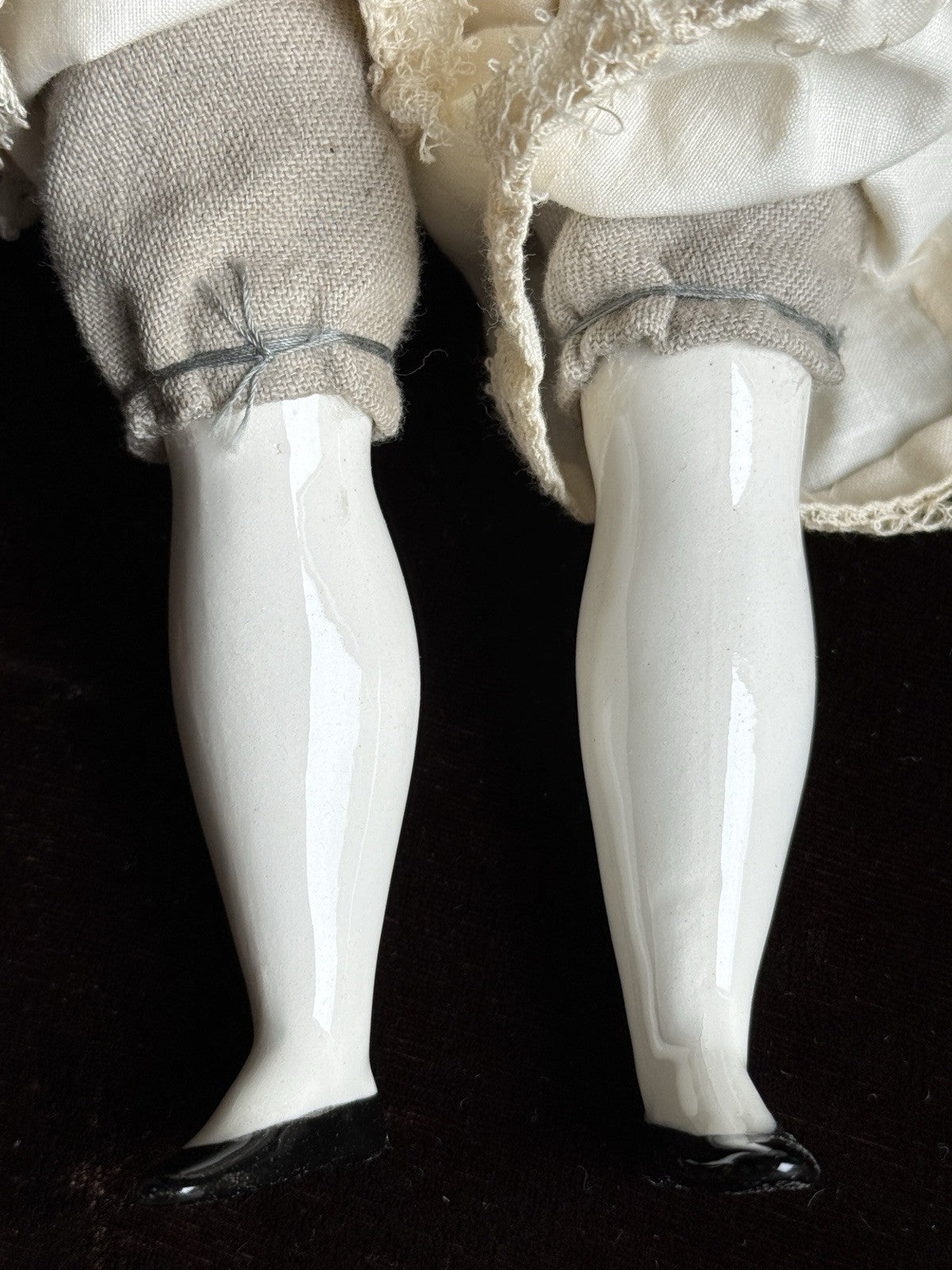 Antique German 15.5” Flat Top Highbrow China Shoulder Head Doll