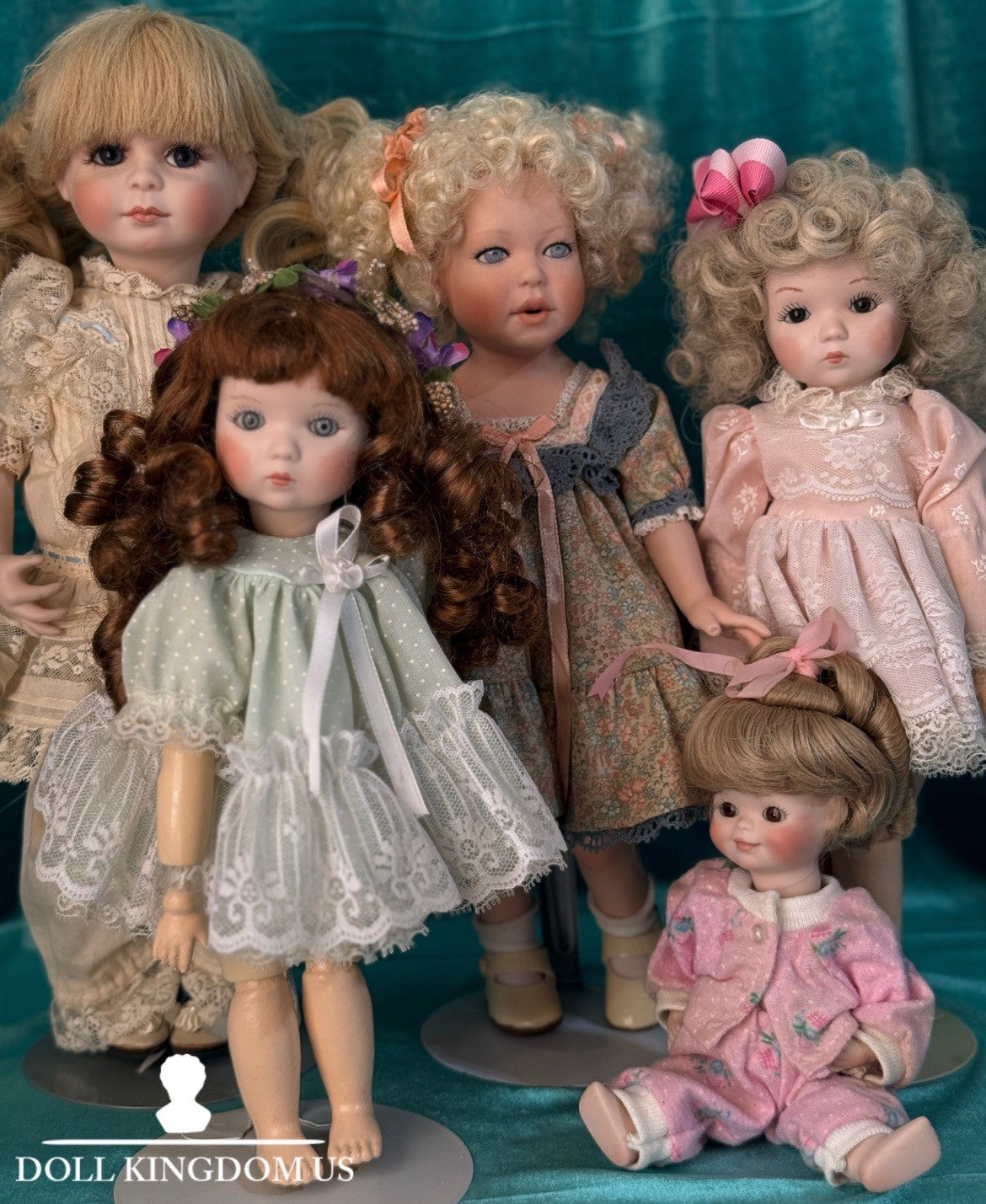 Lot of 5 Artists All Porcelain And Composition Body Dolls