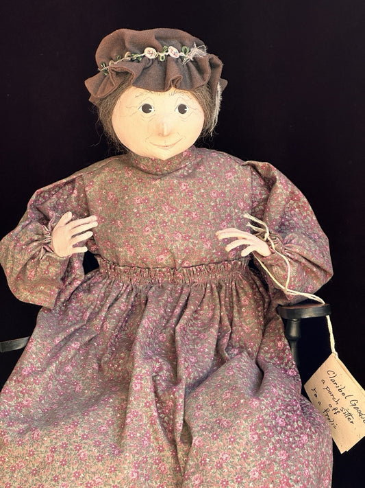 Vintage NIADA Artist Ellen Turner Cloth Painted Handmade Doll with Tag