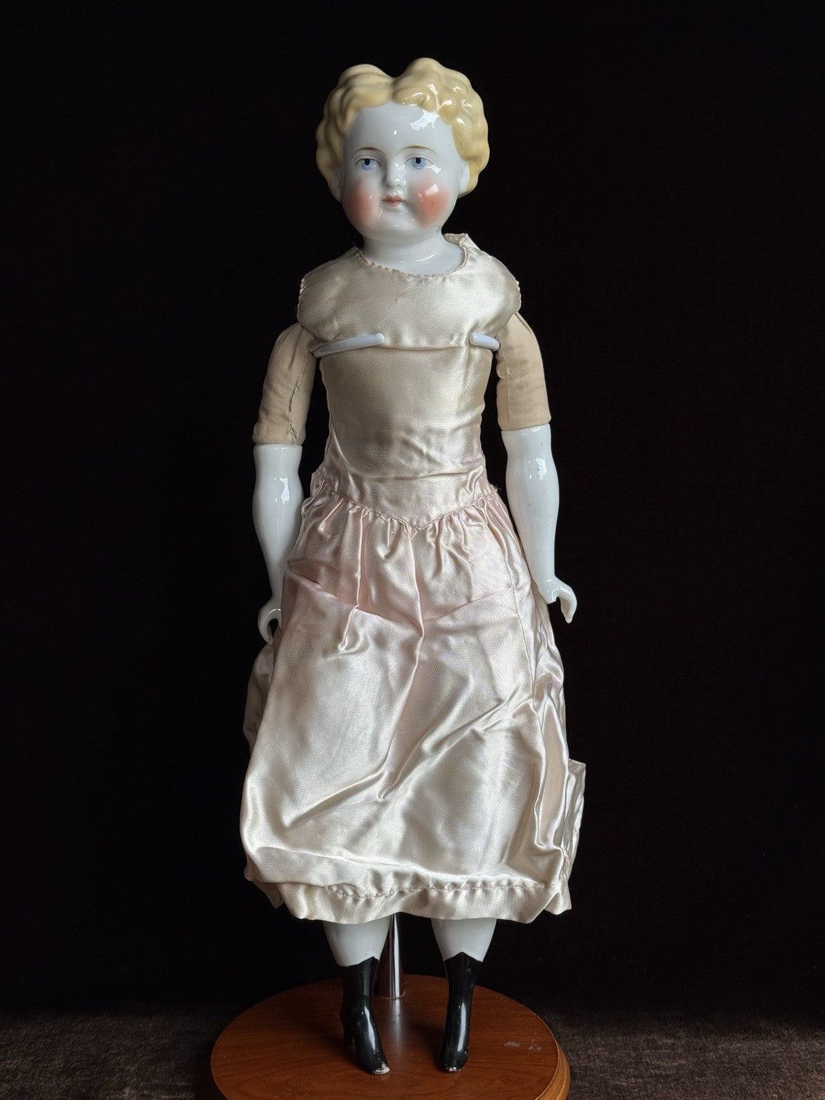 Antique German 21” Highbrow Blonde China Doll