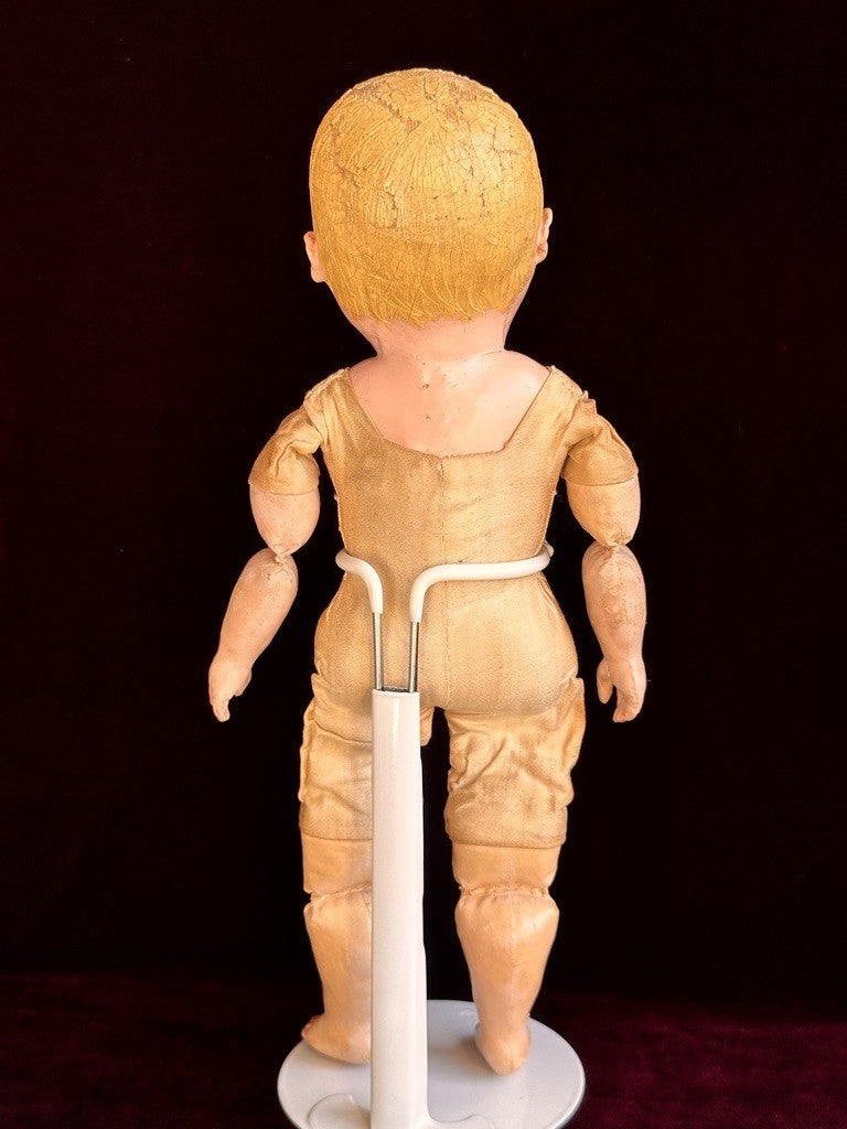 Tiny Antique American Martha Chase 12" Oil Painted Cloth Baby Doll