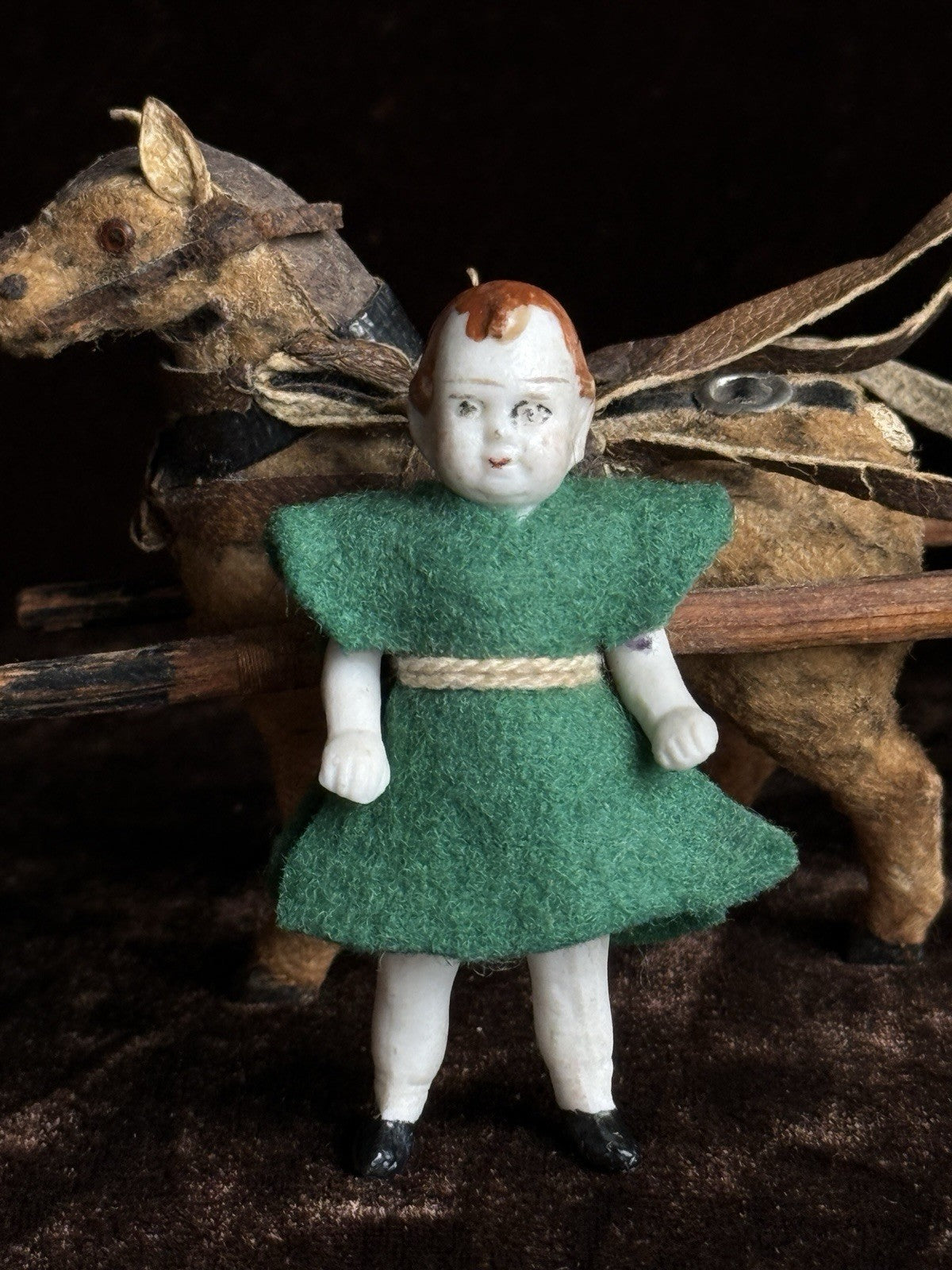 Miniature Antique German 2.5” Carl Horn Hertwig Doll