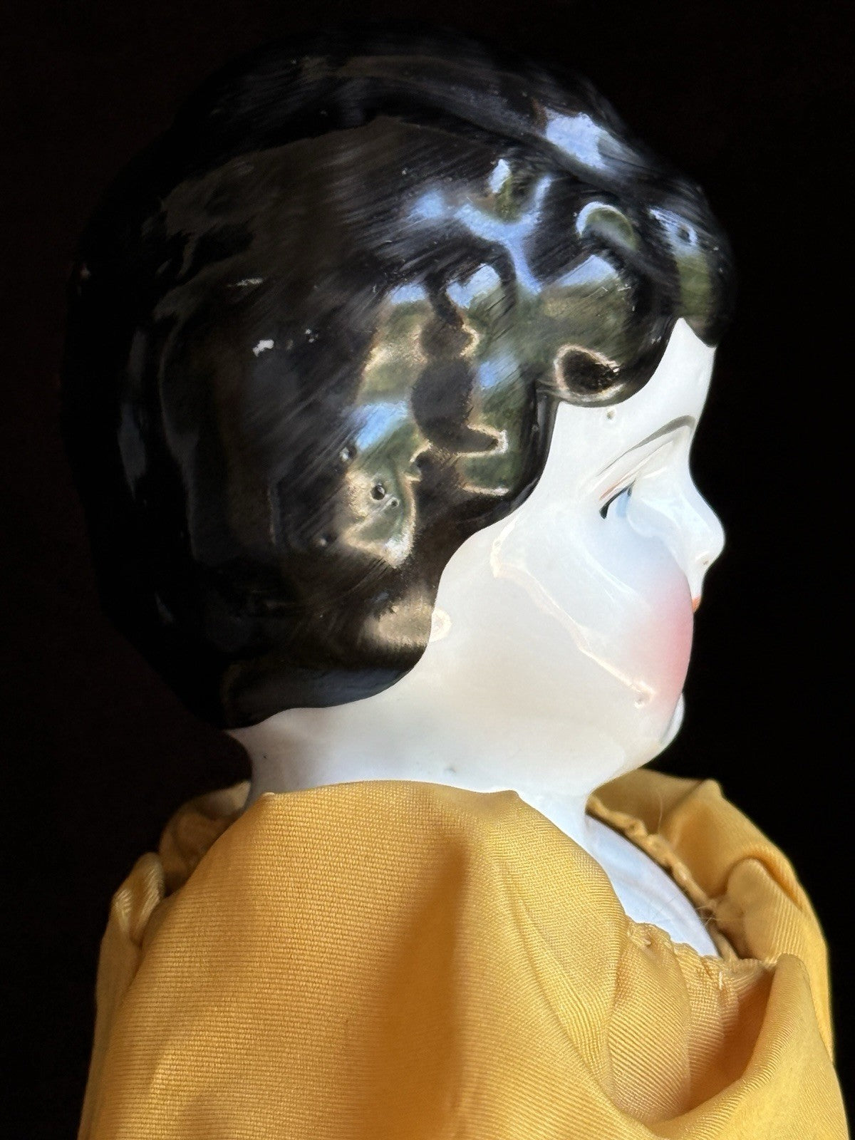 Antique German 17” Bawo & Dotter Brunette China Head Doll