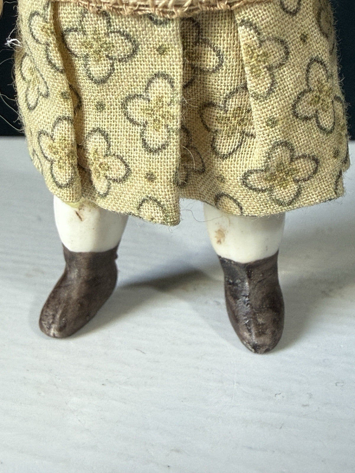 Antique German (?) 3.5” All Bisque Mignonette Dollhouse Doll