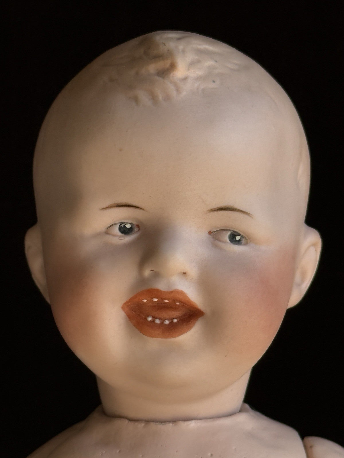 Antique German 10.5” Gebruder Heubach 8191 Bisque Head Character Baby Boy Doll