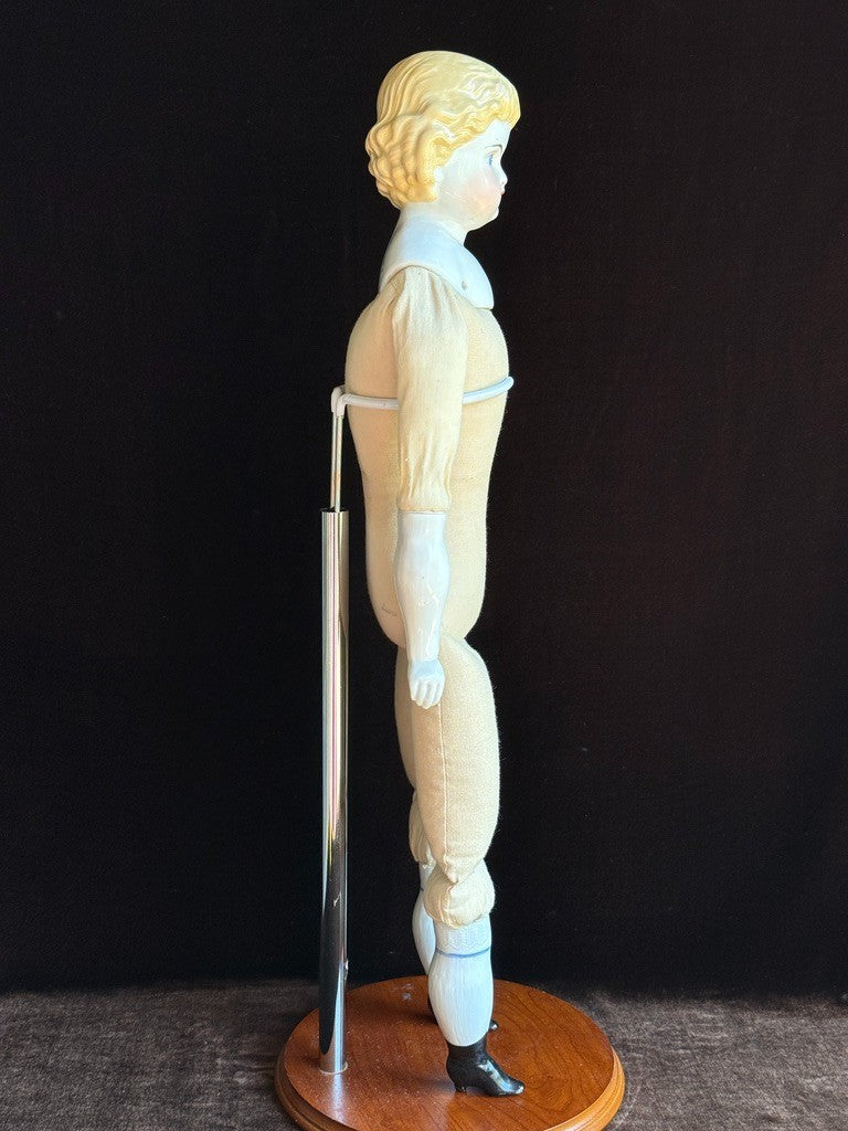 Antique German 21.5” Highland Mary Blonde China Doll