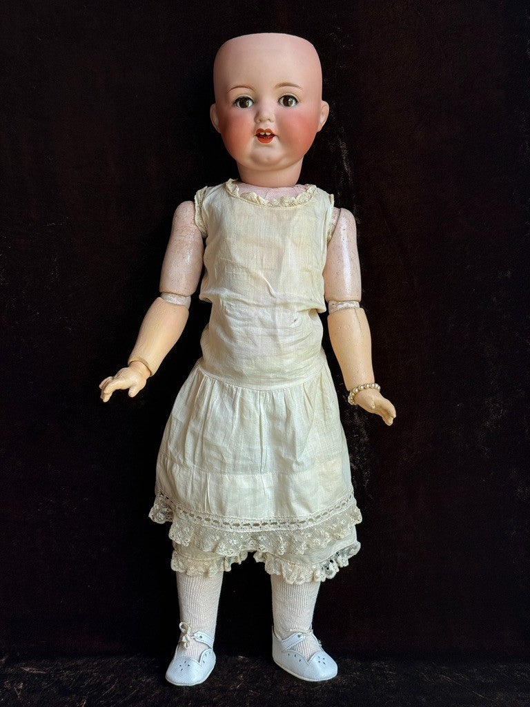 Antique German 25” Armand Marseille 996 Bisque Socket Head Toddler Doll