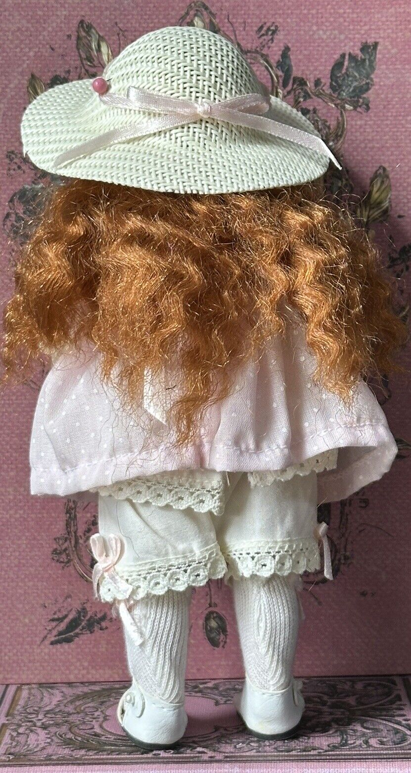 Collectible Reproduction of Antique Mignonette Pouty Face Porcelain 8” Doll
