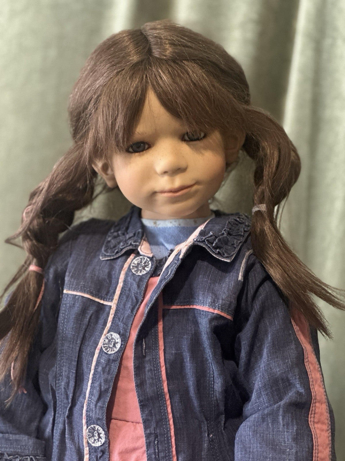 MIB Collectible German Annette Himstedt Vinyl 37.5” Doll “Fina” LE 713 Box/COA