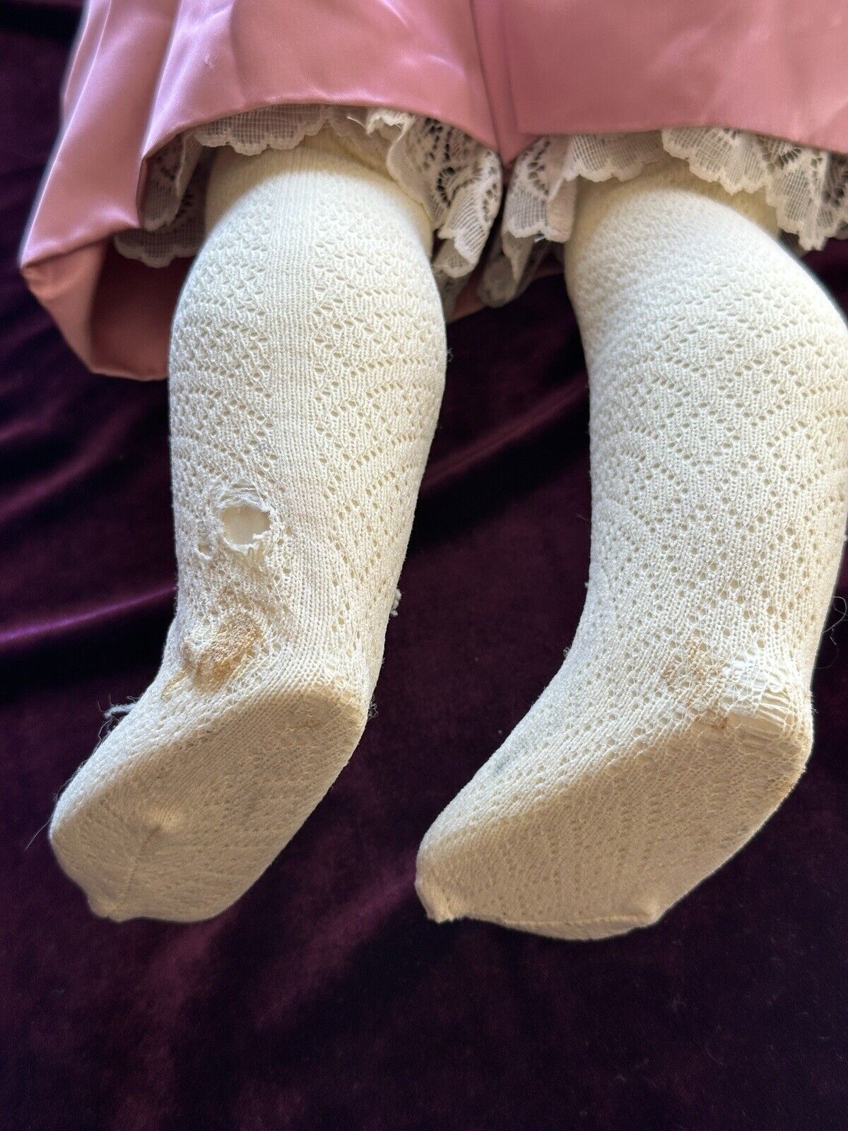 Large Vintage 31” Porcelain Reproduction of Antique French Fashion Doll