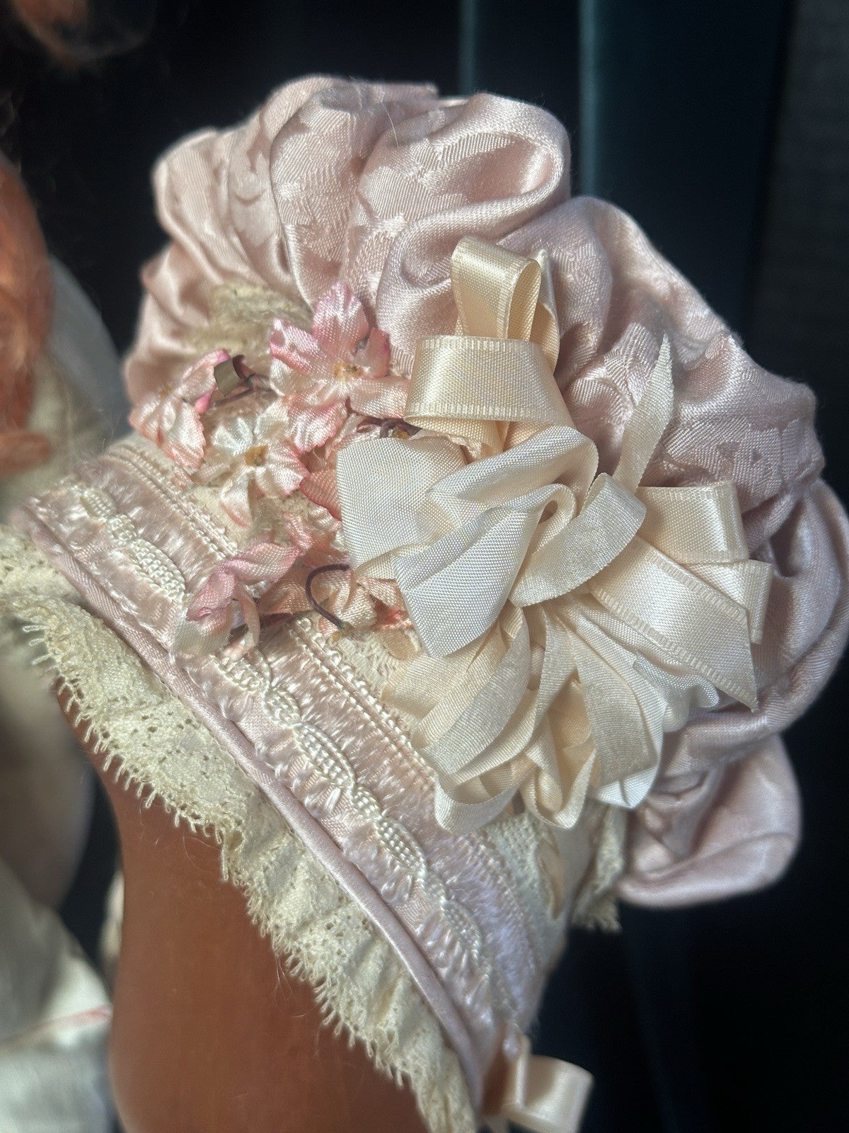 Antique German (?) Paper Mache 24” Doll with Glass Eyes