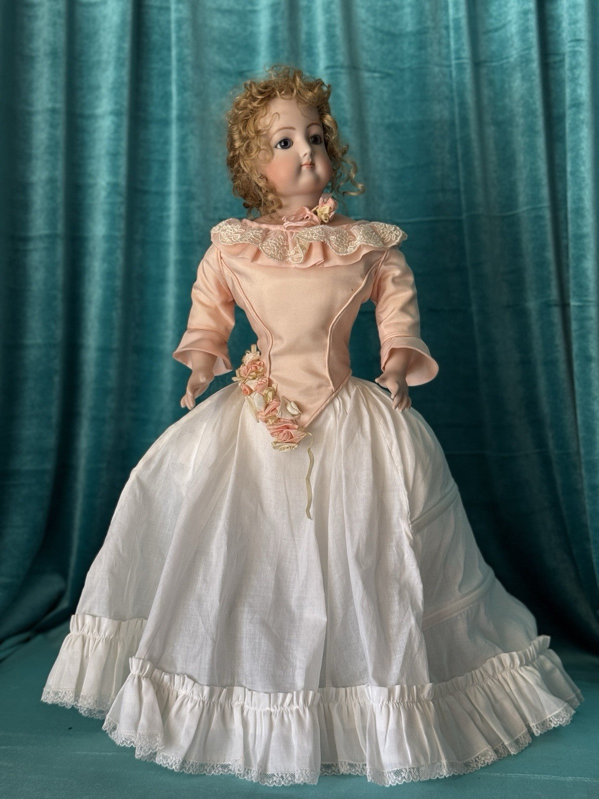 Vintage Artist Porcelain 20” Reproduction of Antique French Fashion FG Doll
