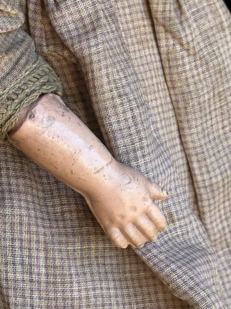 Early Antique American 18" Composition Head Straw Filled Doll