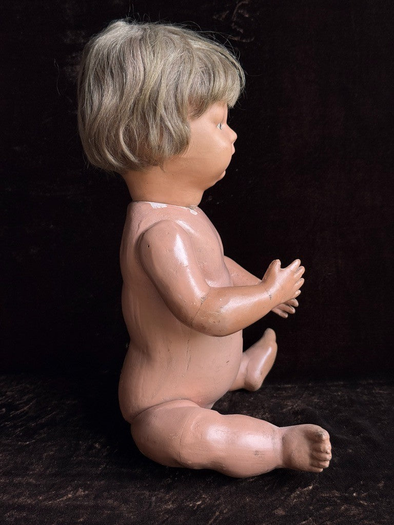 Antique American 14.5” Schoenhut Wooden Baby Doll