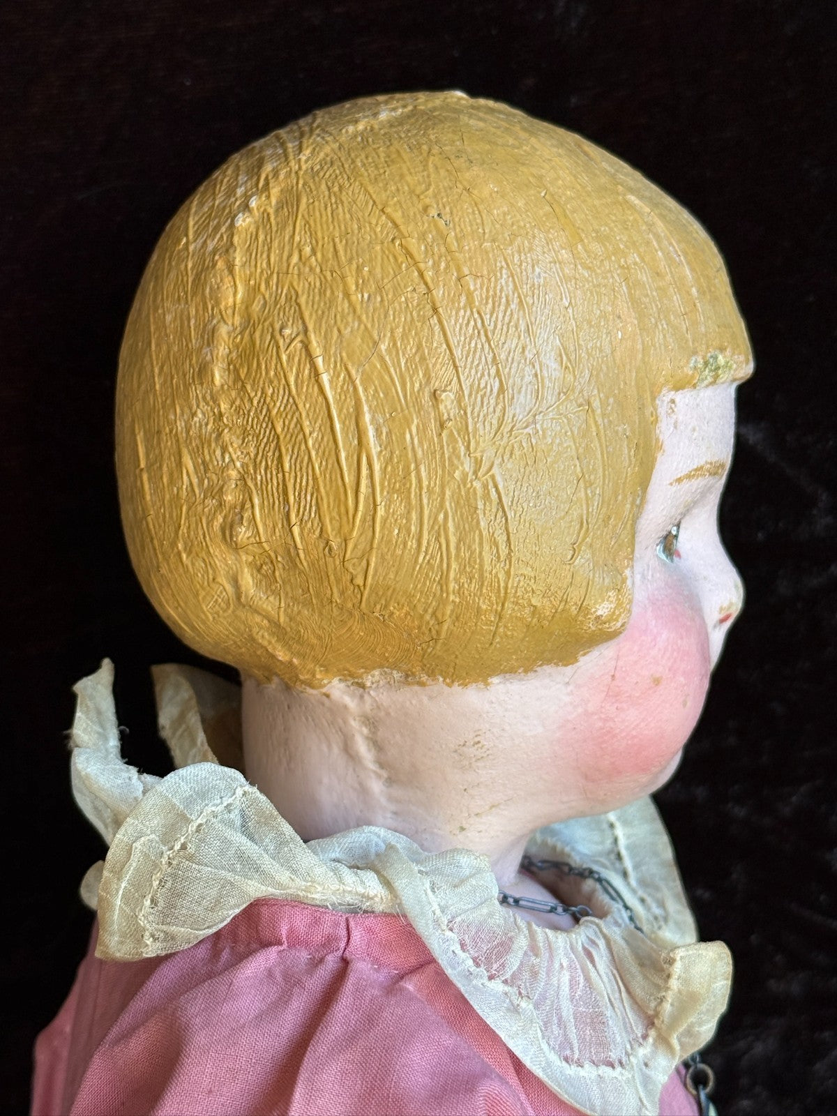 Antique American  Martha Chase Bob Hairstyle Oil Painted Stockinette Girl Doll
