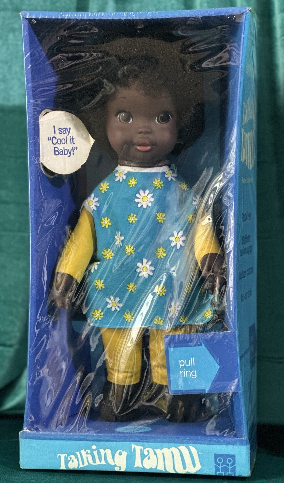 NRFB Vintage 1970 Shindana Pull String Talking Tamu African AmerIcan Doll