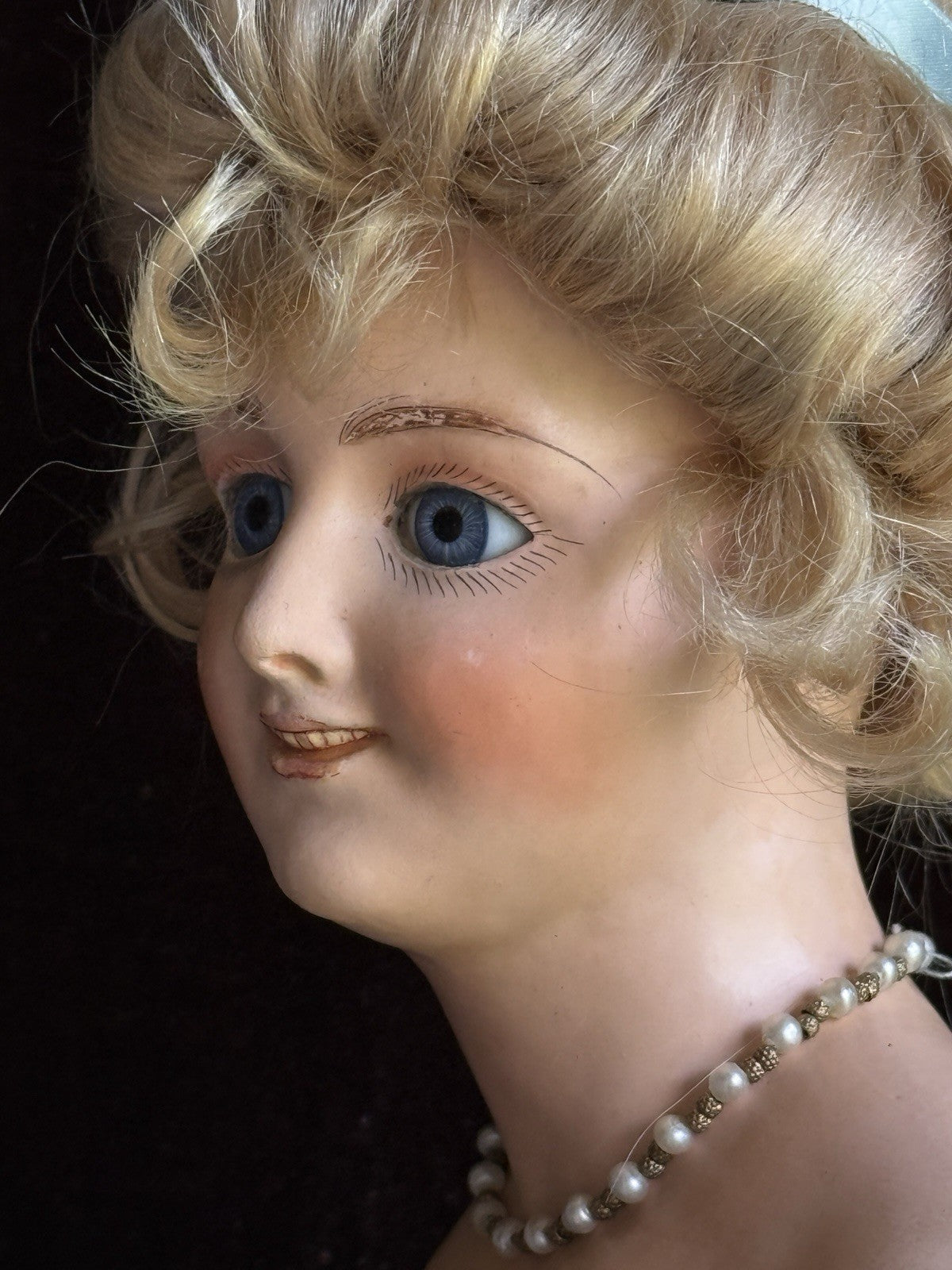 Rare 23” Antique German Cuno Otto Dressel Papier Mache Portrait Lady Doll