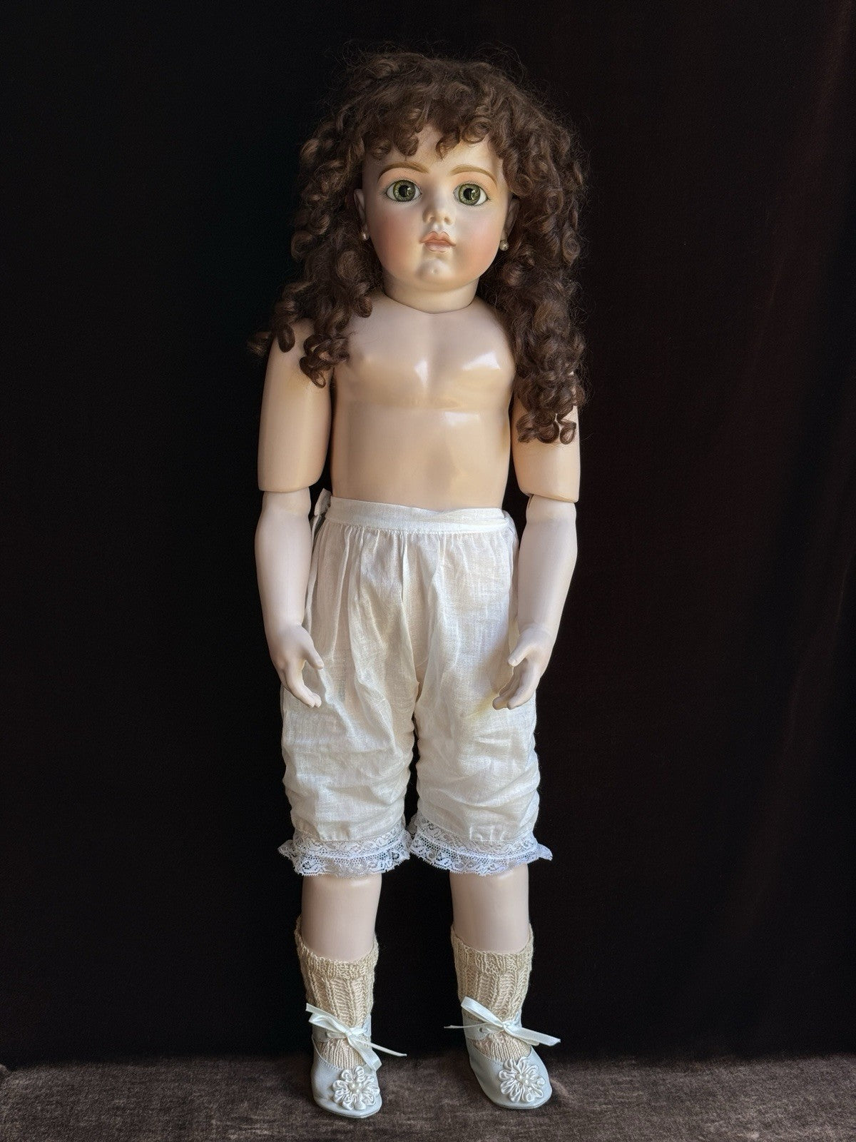 Large Porcelain Compo 28” Repro of Antique French Bru Jne Doll By Jamie Englert