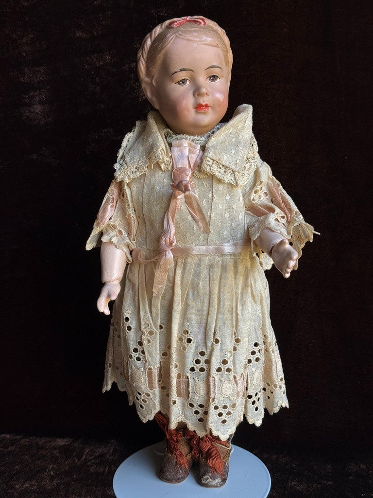 Rare Antique German 12.75” Wagner & Zetzsche Inge Composition Art Character Doll