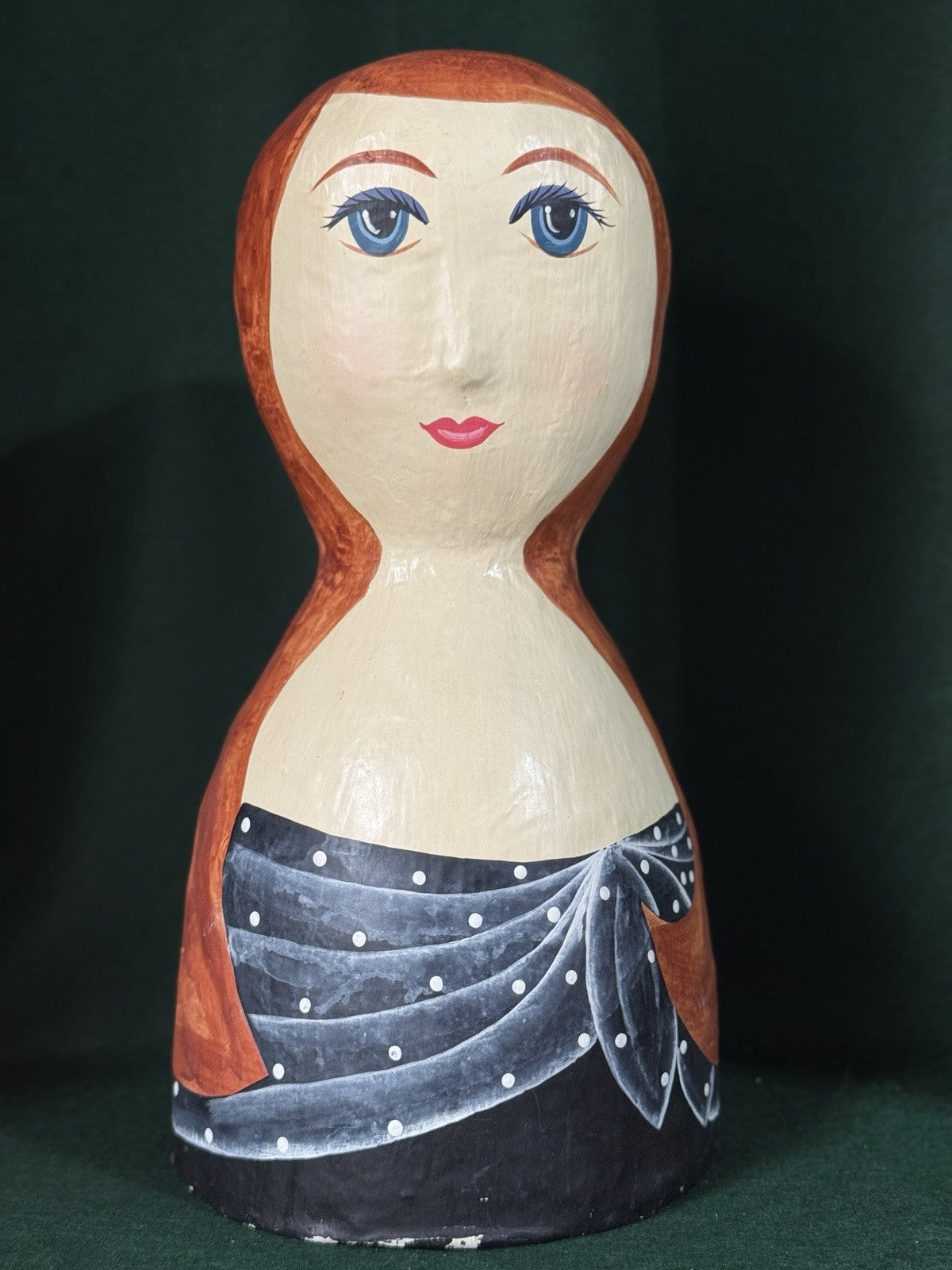 Hand painted 16” Mannequin Head For Jewelry/Scarf/Hat Display