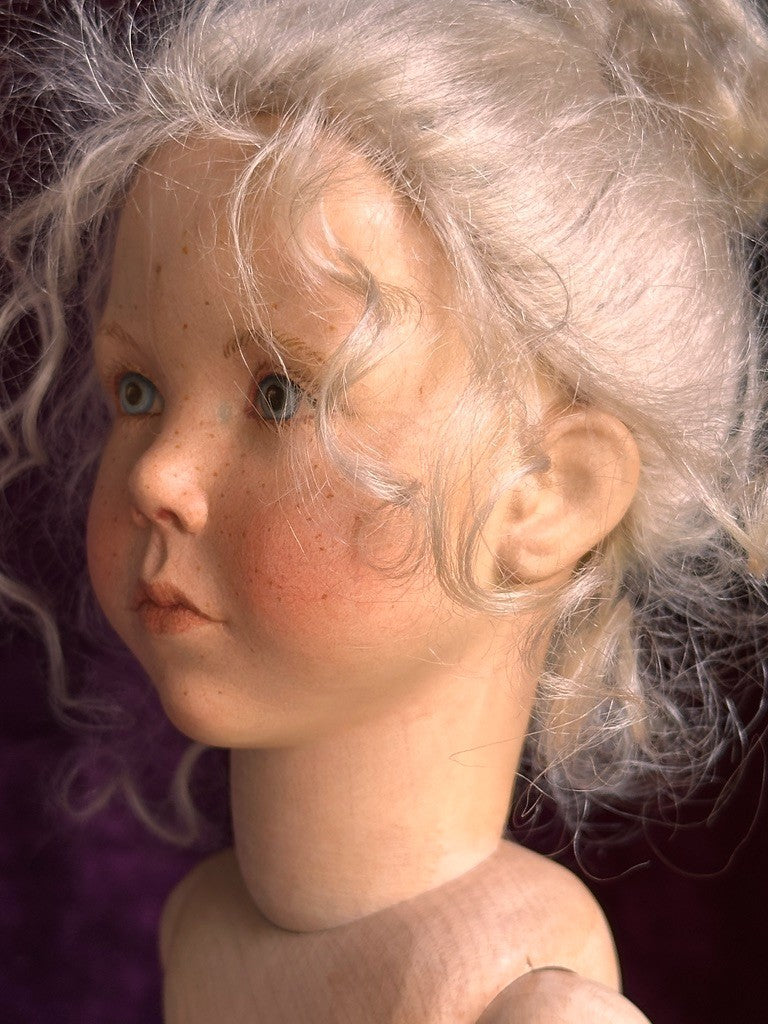 OOAK 1987 Collectible 17" Jointed Wooden Doll by German Artist Regina Sandreuter