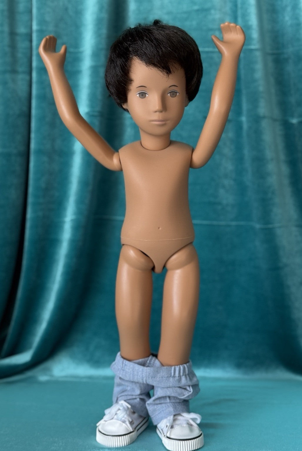 Collectible England Vinyl Sasha Gregor Brunette Boy Doll; Redressed