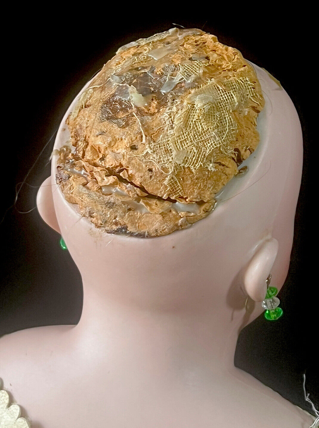 Antique German Early Simon Halbig  20” Doll Turned Head Mold 1010 Leather Body