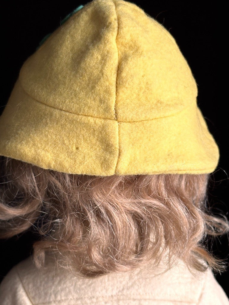 Vintage Italian 17” Lenci Mariuccia Face Felt Cloth Character Girl Doll